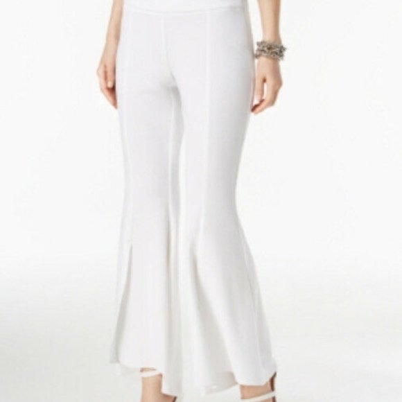 white flare leg pants
